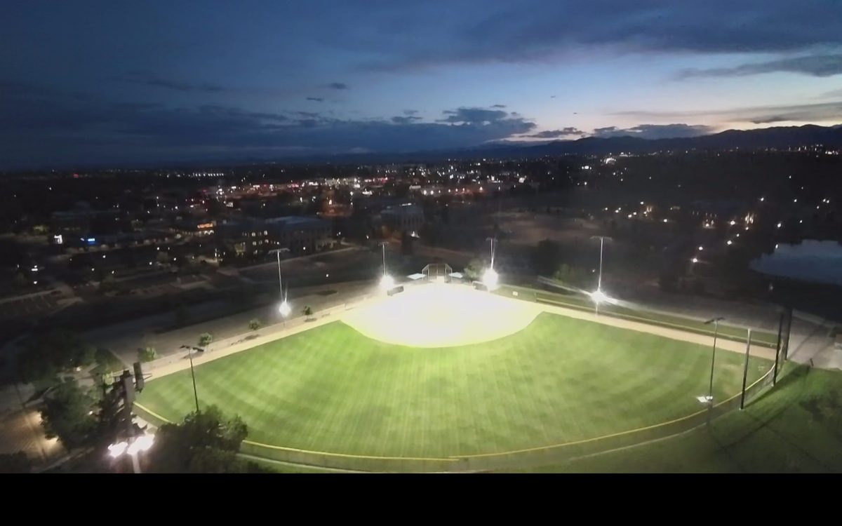 George Hall Field lighting installation